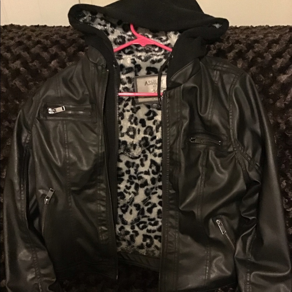 Black leather jacket